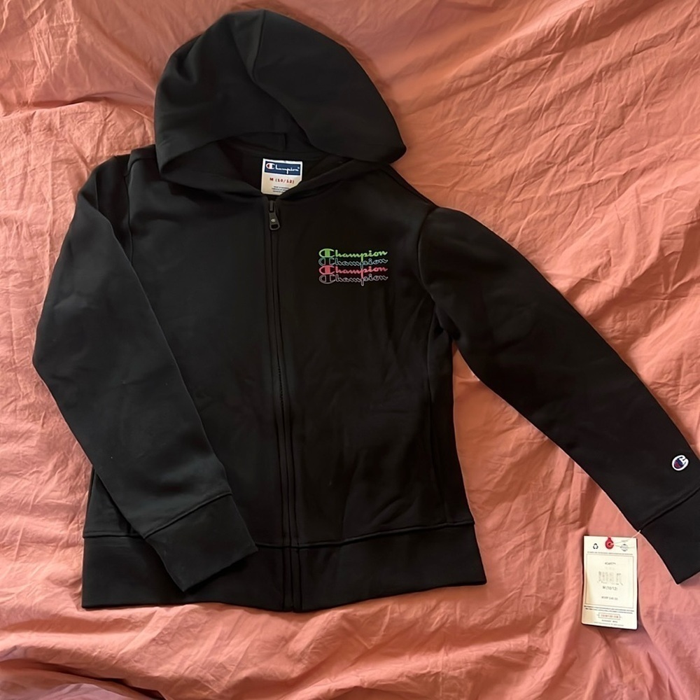 Girls Black‎ Champion zip up  Hoodie NWT
